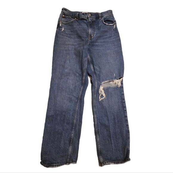 Abercrombie & Fitch Ultra High Rise 90s Straight Jean in medium destroy - Picture 5 of 6
